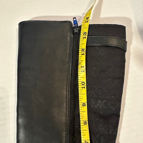 Michael Kors Logo Size 5 Black Zeppelin Riding Boot Fall Winter Closet Staple - Picture 8 of 11